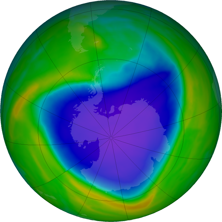 Antarctic ozone map for 04 November 2021